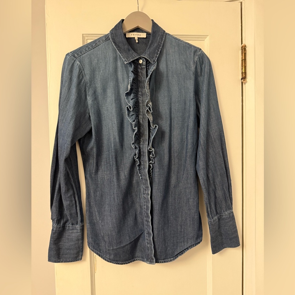 Frame Denim Classic Blue Shirt Size Small
